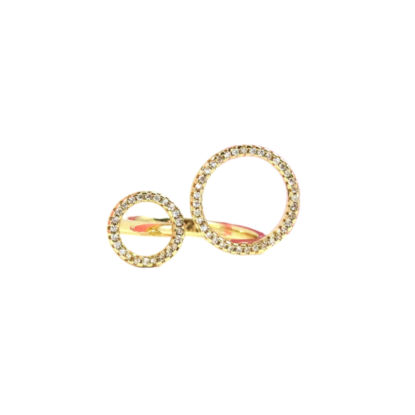 P-Nisa Premium Golden-Polish Gear Round Design With AD-Studded Fingering For Women and Girls