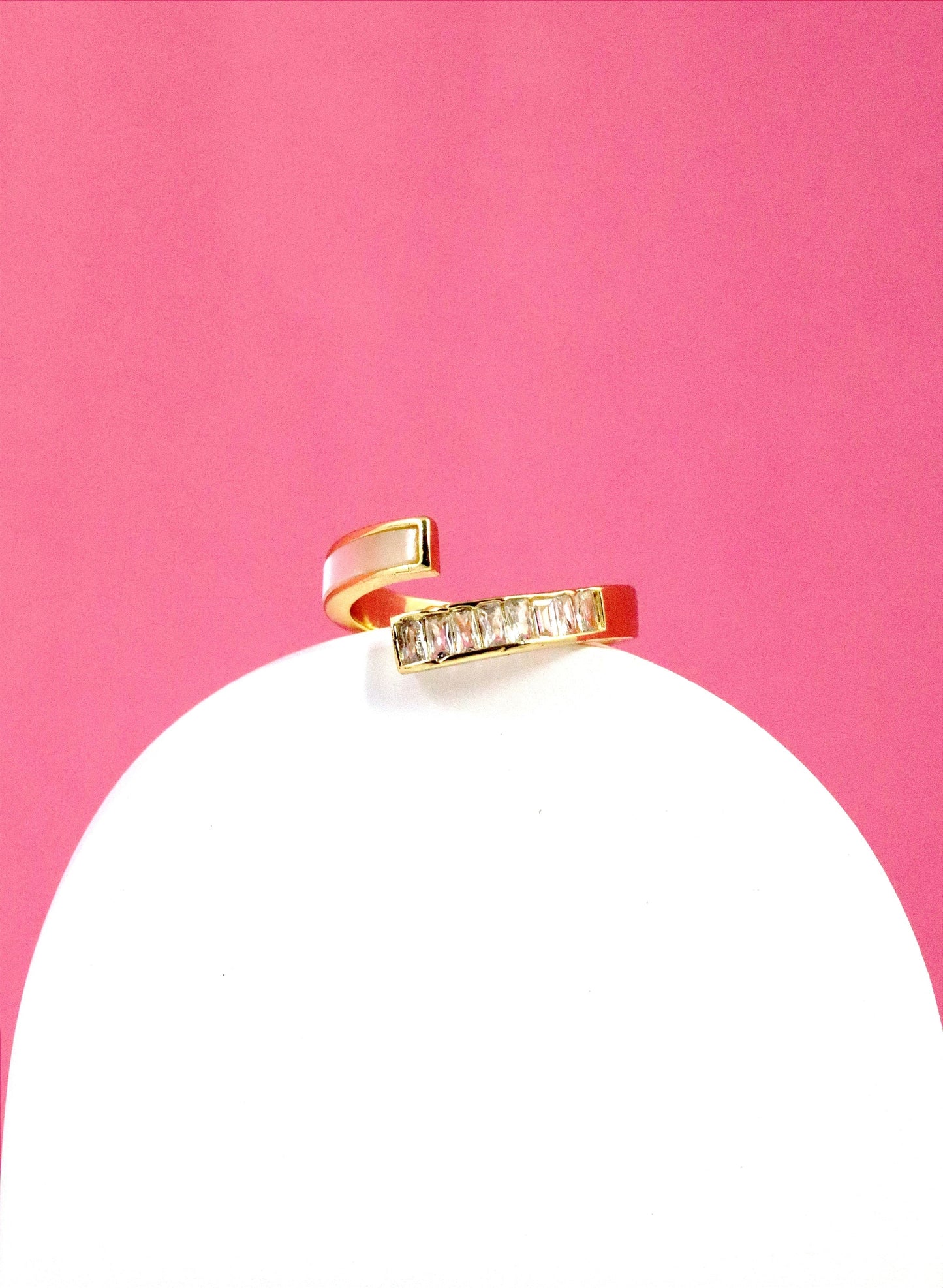 P-Nisa Premium Golden-Polish Delicate Design With Diamonds And Crystal Studded Fingering For Women and Girls