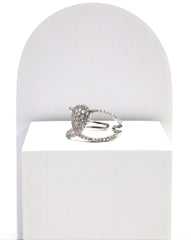 Nisa Premium Silver-Polish Cute Almond Shape Design With Diamond Studded Fingering For Women and Girls