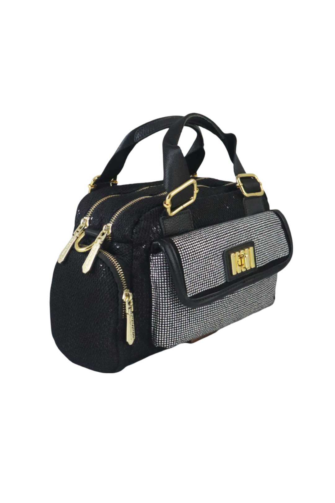 P-Trendy Dual-Pocket Sequence Sling Bag with Aesthetic Appeal
