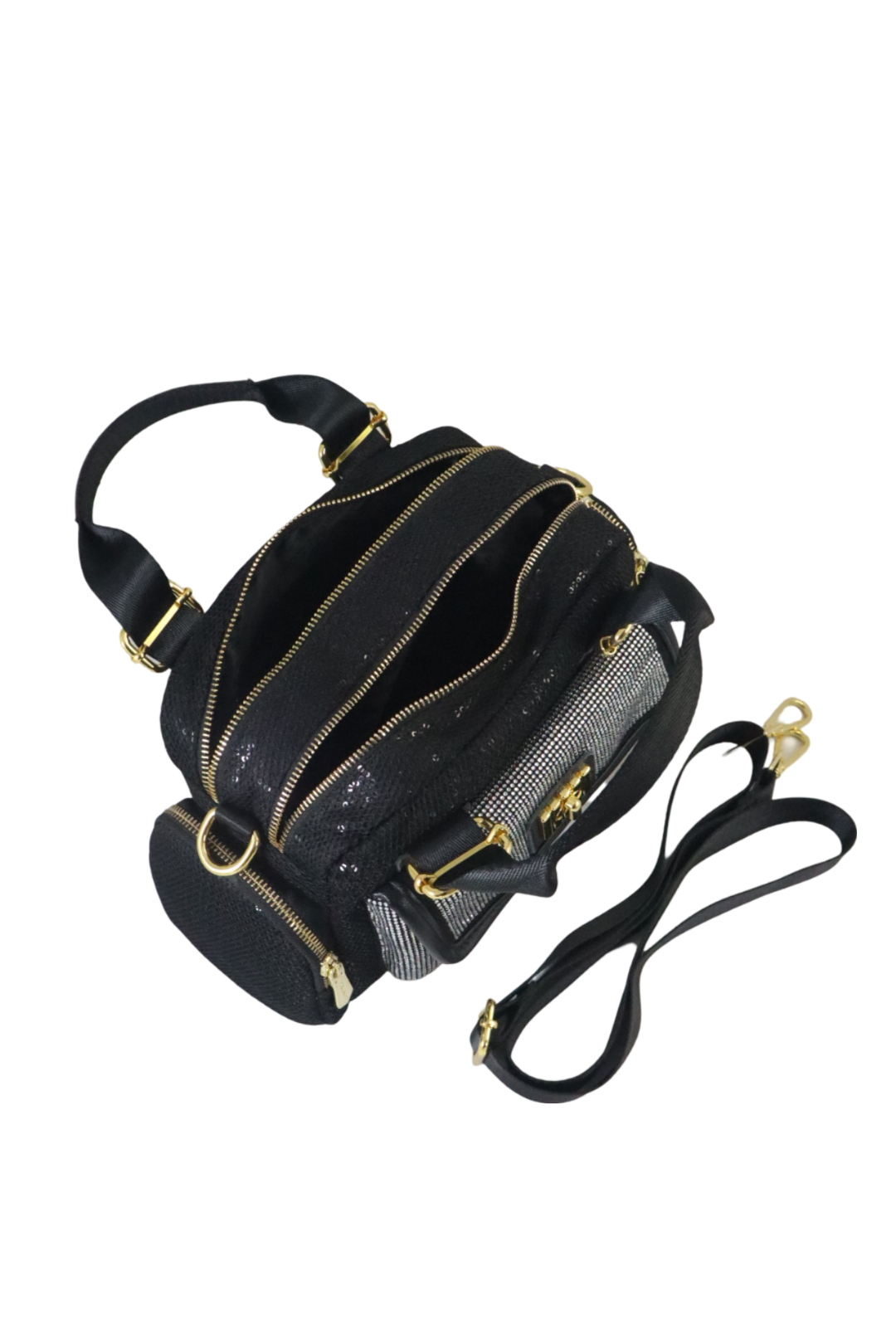 P-Trendy Dual-Pocket Sequence Sling Bag with Aesthetic Appeal