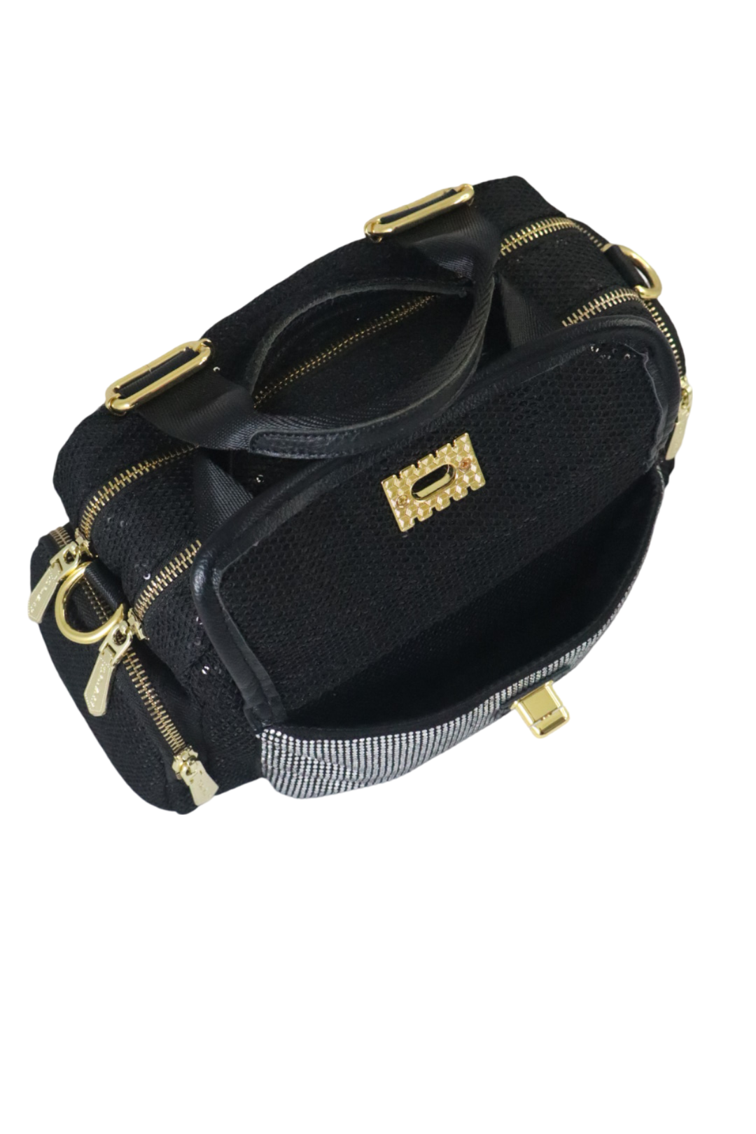 P-Trendy Dual-Pocket Sequence Sling Bag with Aesthetic Appeal