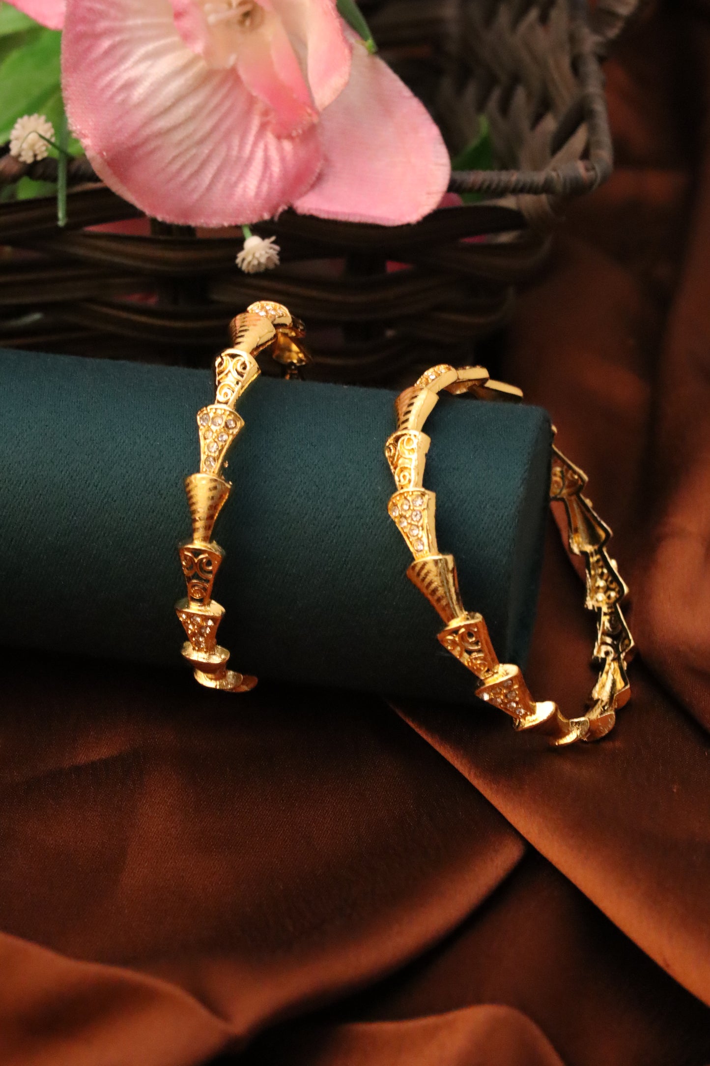 P-Nisa High Golden Polish Design Bangles For Women and Girls.