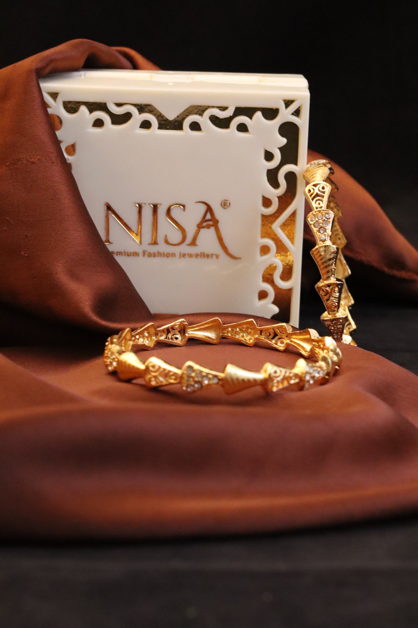 P-Nisa High Golden Polish Design Bangles For Women and Girls.