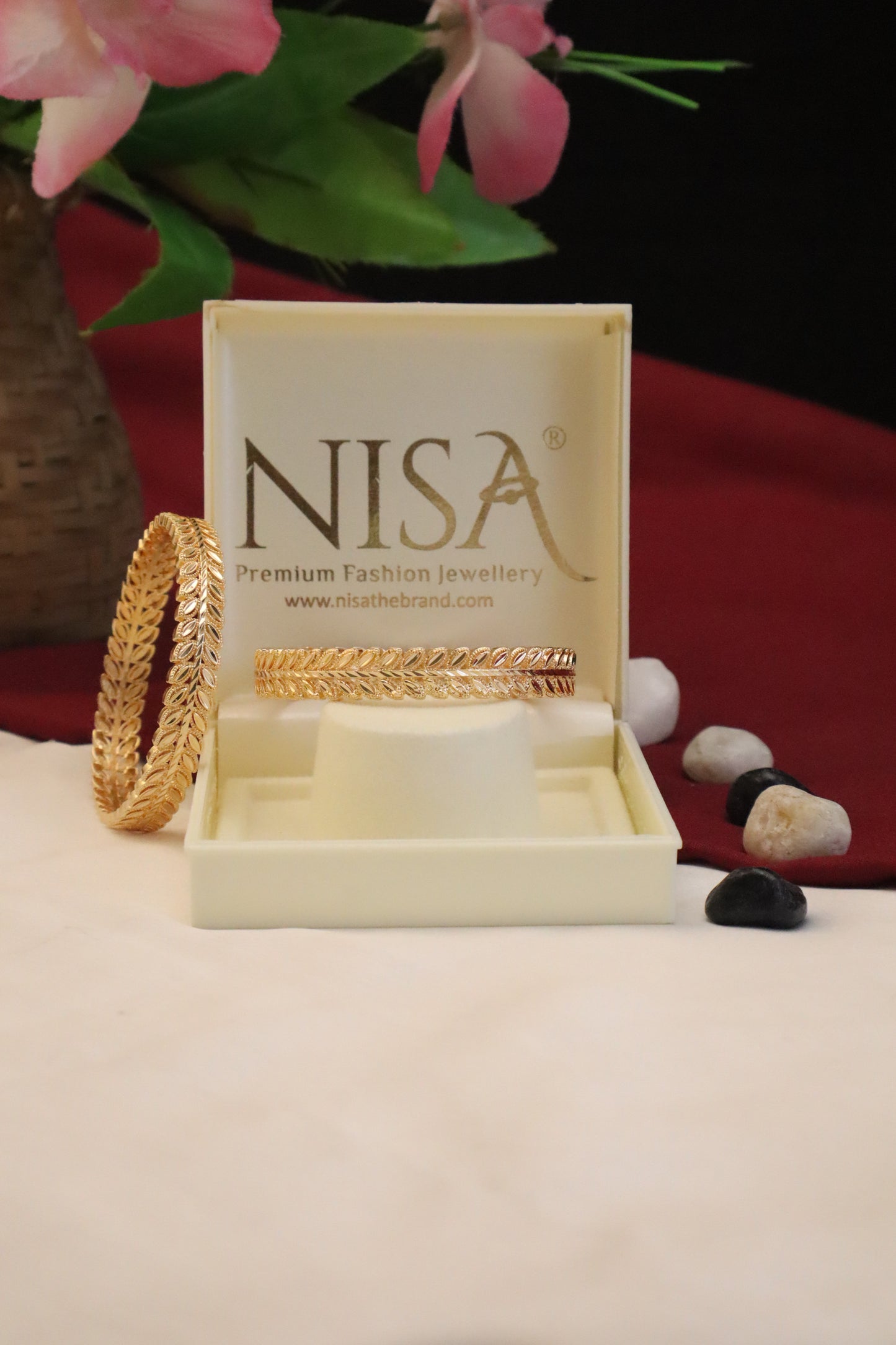 P-Nisa High Golden Polish Design Bangles For Women and Girls.