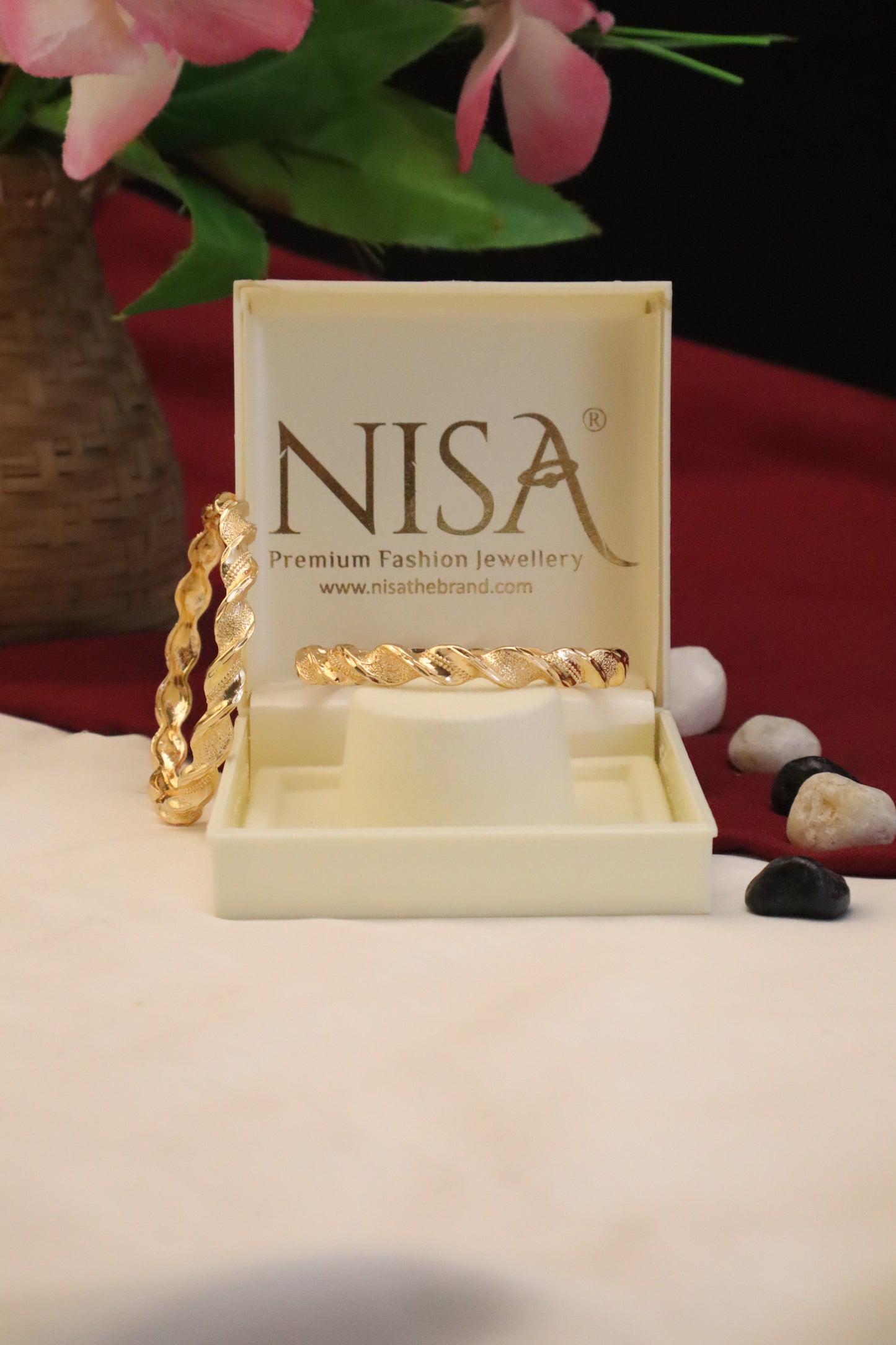 P-Nisa High Golden Polish Bangles For Women and Girls