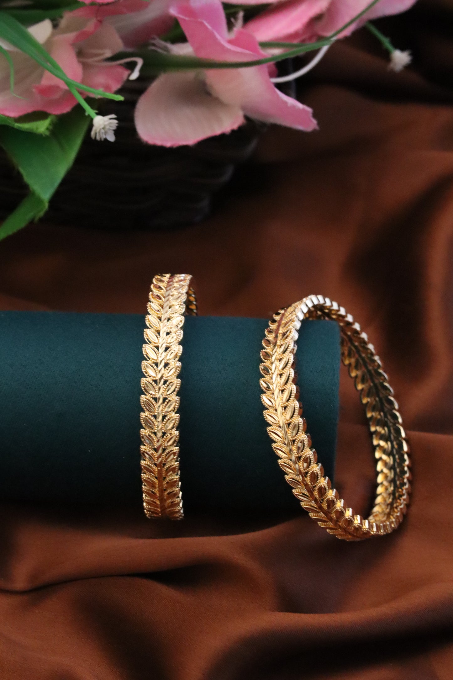 P-Nisa High Golden Polish Design Bangles For Women and Girls.