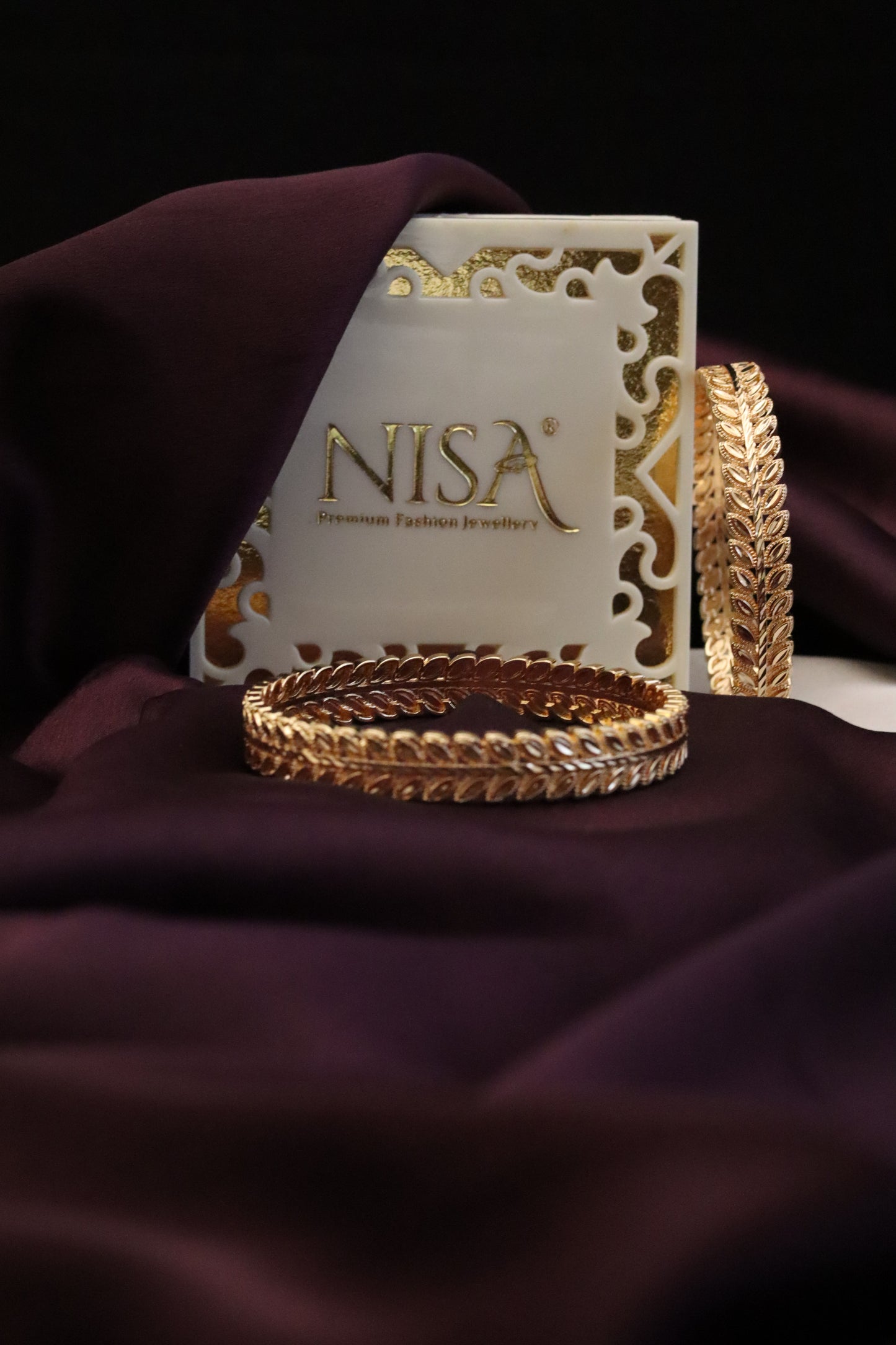 P-Nisa High Golden Polish Design Bangles For Women and Girls.