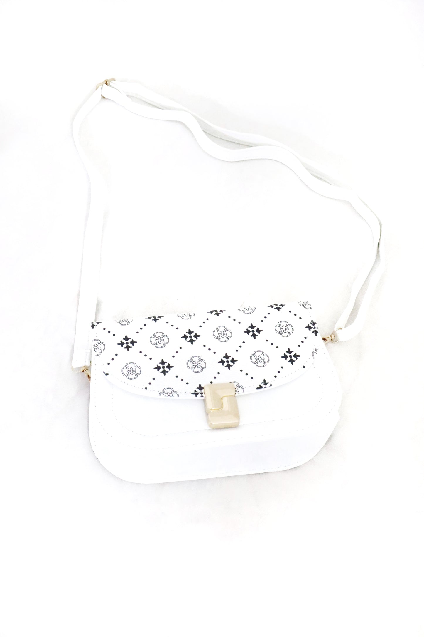 P-Elegant Designer Sling Bag - White | Modern & Elegant