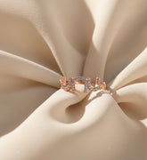 Nisa Premium Rose-Gold Polish Delicate Pretty Design With Diamond Studded Fingering For Women and Girls
