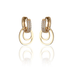 Luxor Gold Plated American Diamond Earrings