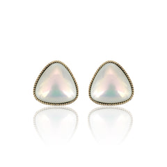 Luxor Silver-Plated Oxidised Pearl Stud Earrings