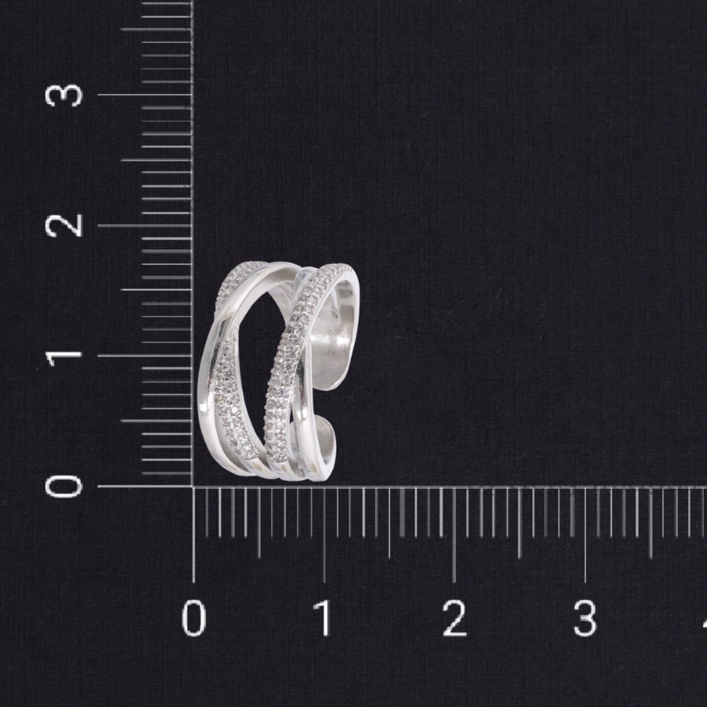 P-Nisa Premium Silver-Polish Dual Cross Design With Diamond Studded  Fingering For Women and Girls