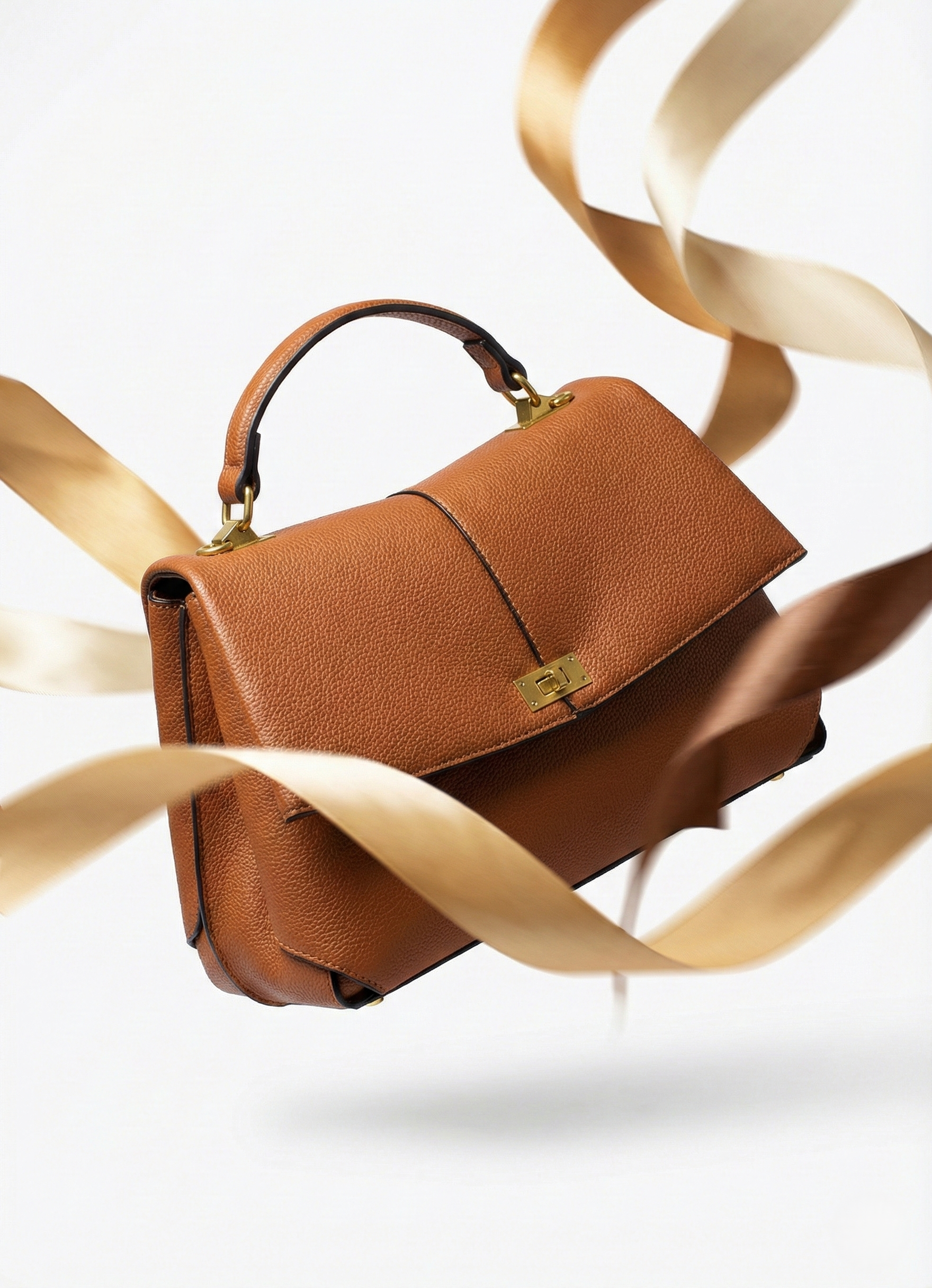 Nisa Signature Satchel Bag – Cognac