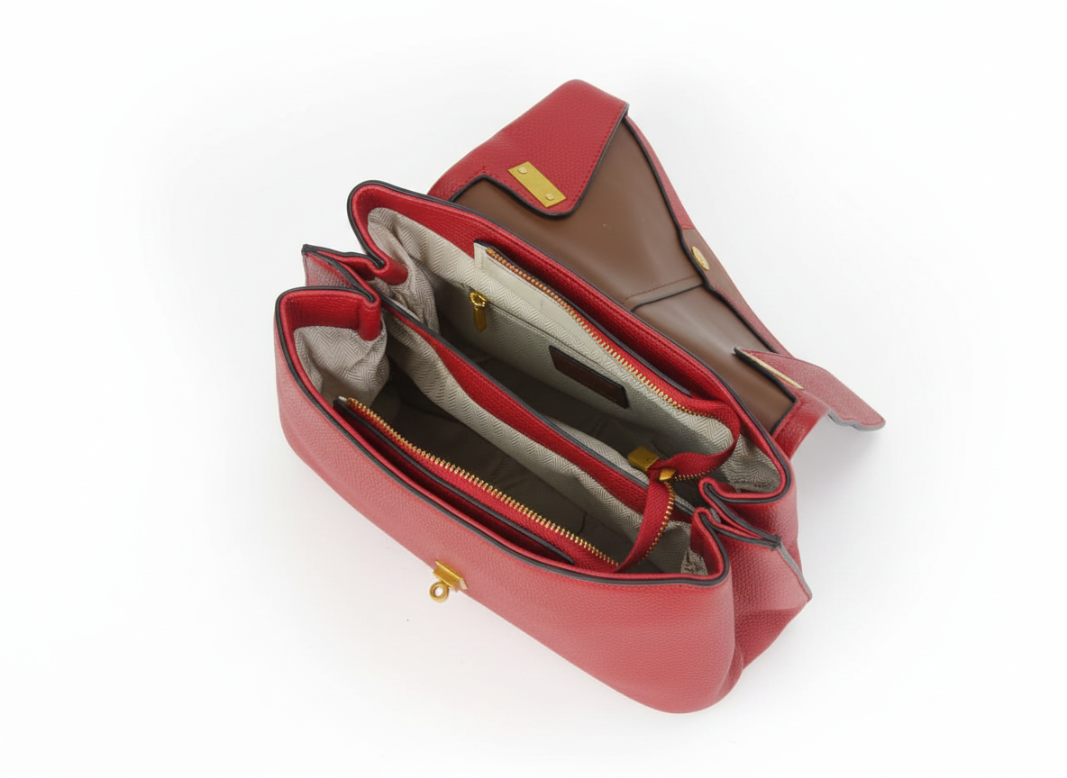 Nisa Signature Satchel Bag - Red