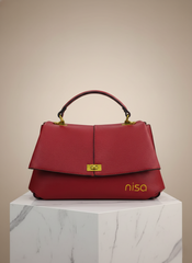 Nisa Signature Satchel Bag - Red