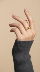 Nisa Premium Golden-Polish Delicate Design With Diamonds Studded Fingering For Women and Girls