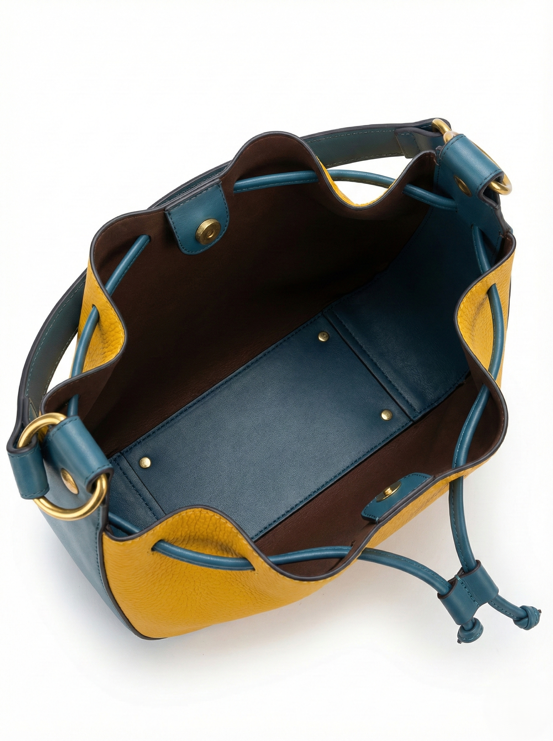 Nisa Two-Tone Leather Hobo Bag & Pouch Set