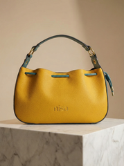 Nisa Two-Tone Leather Hobo Bag & Pouch Set