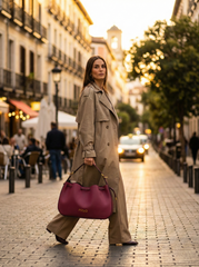 Nisa Signature Hobo Bag Set in Rich Berry