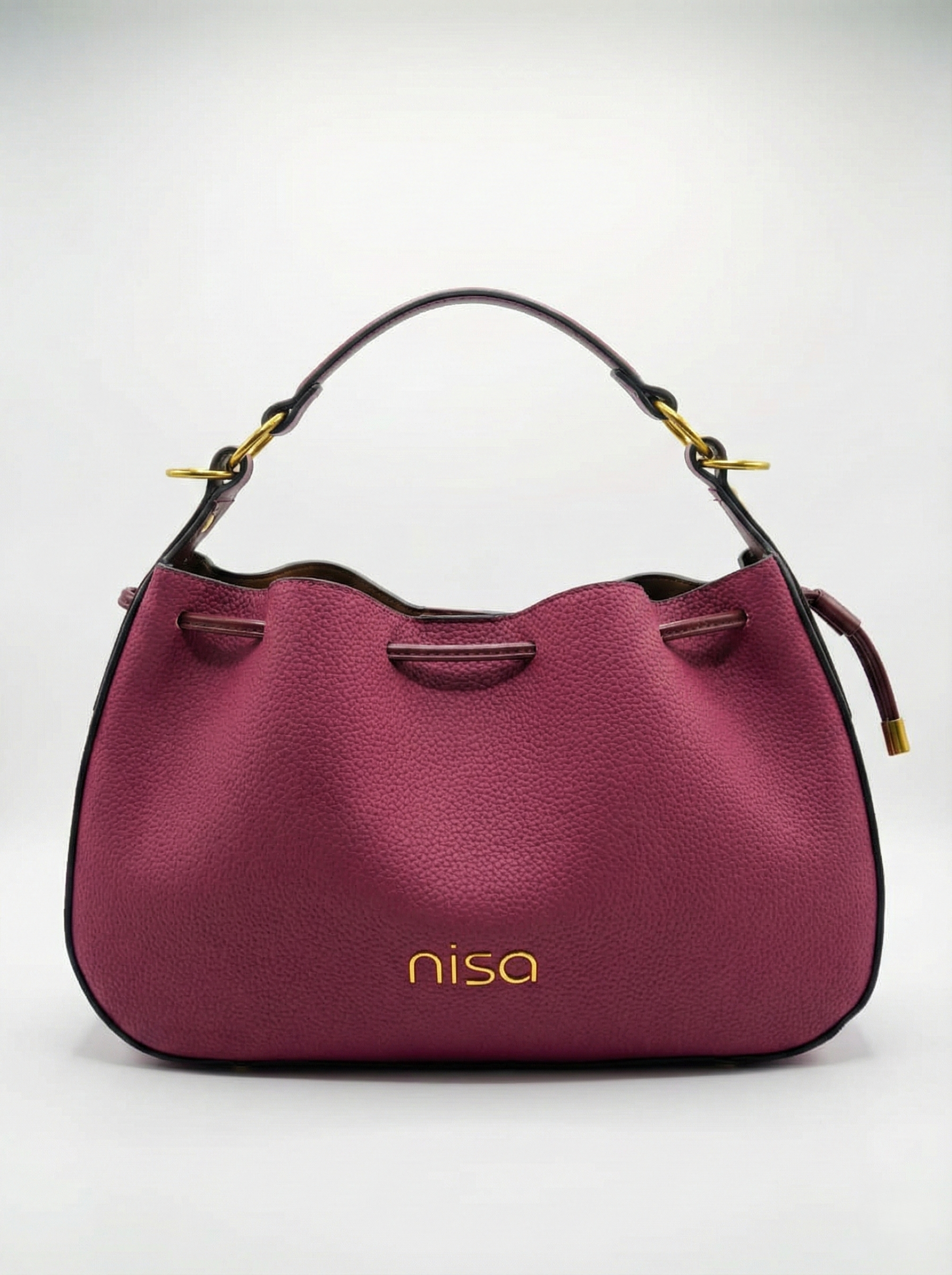 Nisa Signature Hobo Bag Set in Rich Berry