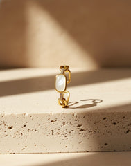 Nisa Premium Golden-Polish Ankle-Chain Design With Diamonds And Pearl Studded Fingering For Women and Girls