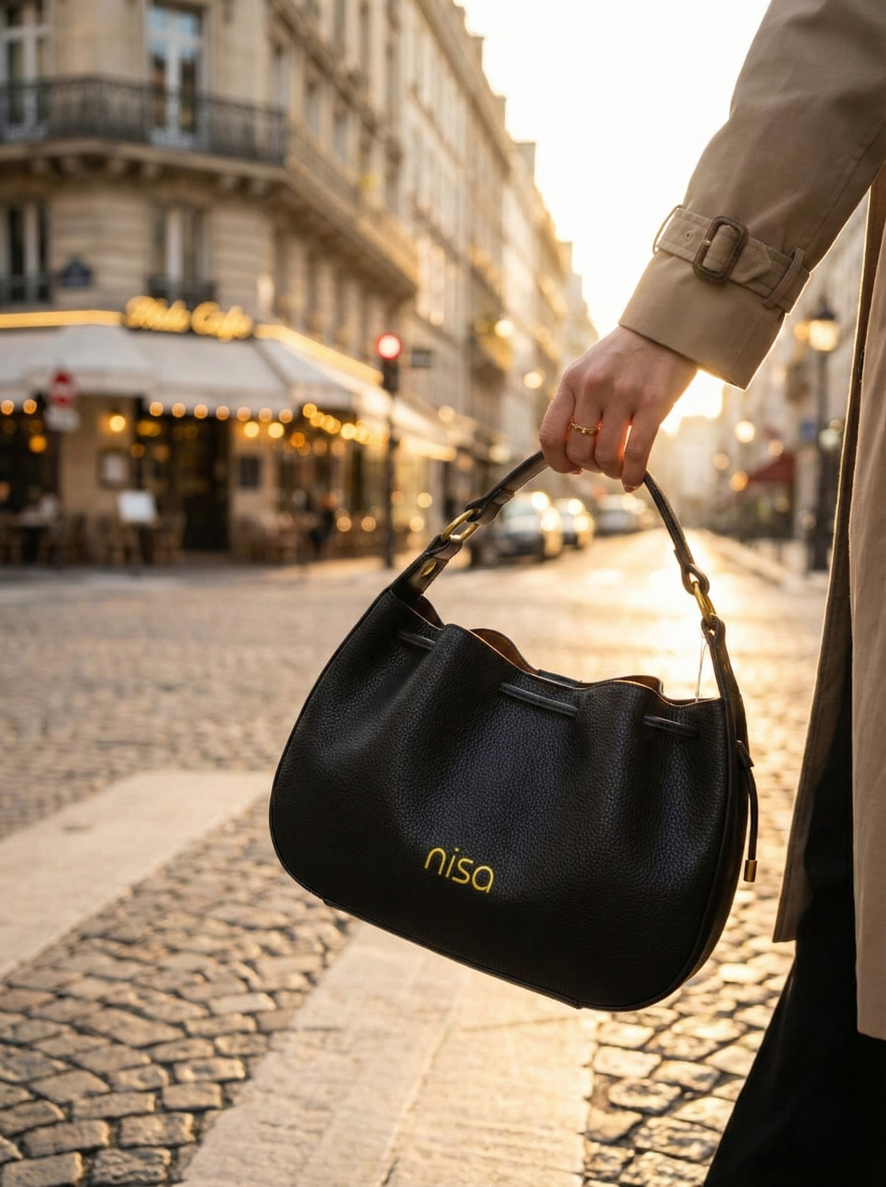 Nisa Signature 2-in-1 Hobo Bag Set  Classic Black