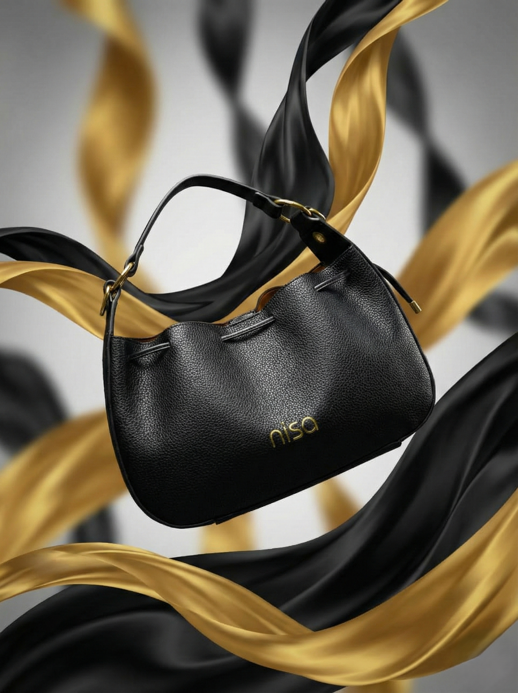 Nisa Signature 2-in-1 Hobo Bag Set  Classic Black