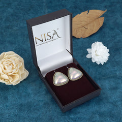 Luxor Silver-Plated Oxidised Pearl Stud Earrings