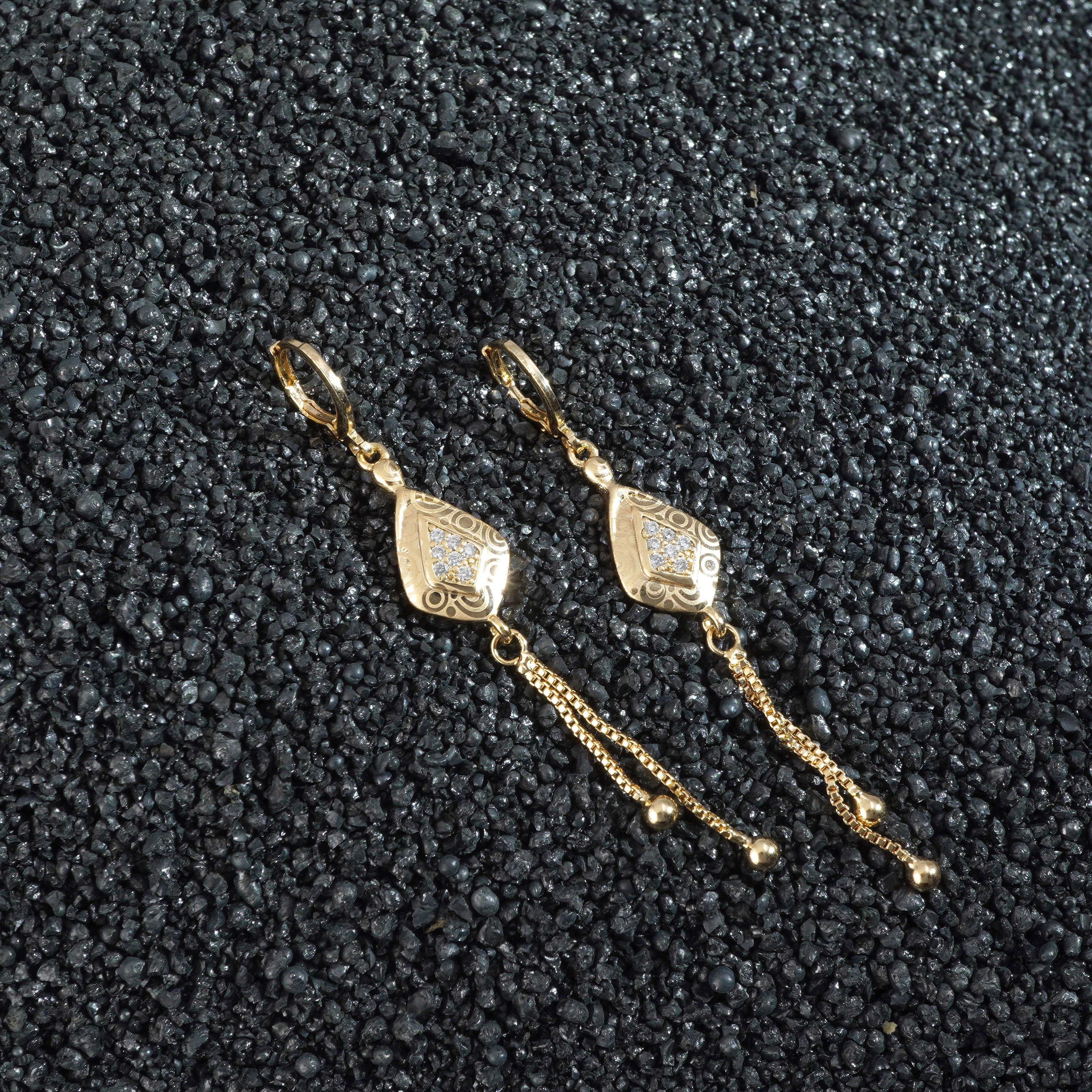 Luxor GraceDrop Gold Plated American Diamond Dangler Earrings