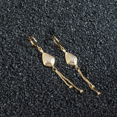 Luxor GraceDrop Gold Plated American Diamond Dangler Earrings