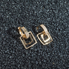 Regal Glow Gold-Plated American Diamond Earrings