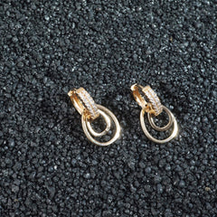Luxor Gold Plated American Diamond Earrings