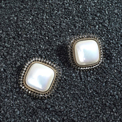 Luxor Silver-Plated Pearl Glow Contemporary Stud Earrings