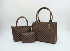 3-Pcs Combo Tote & Satchel Set - Chocolate & Tan