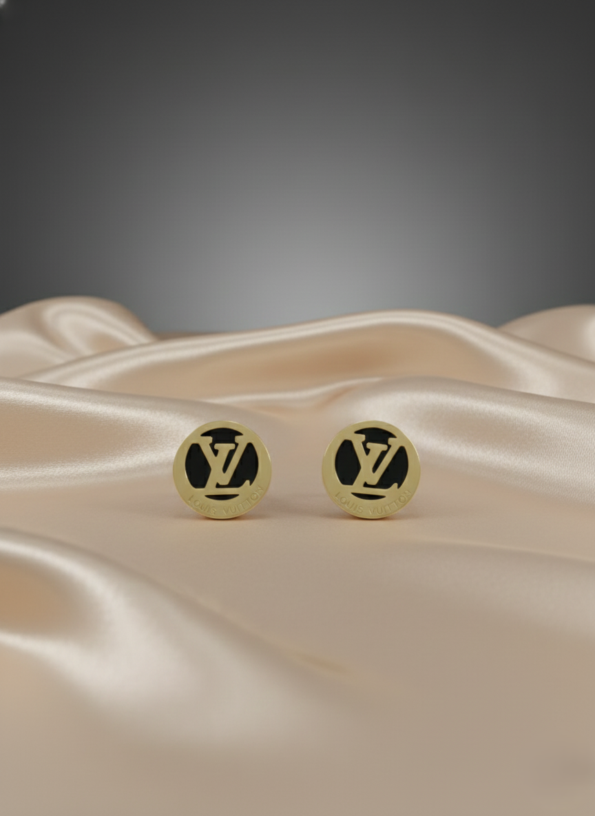 Stainless Steel Golden Studs Earrings