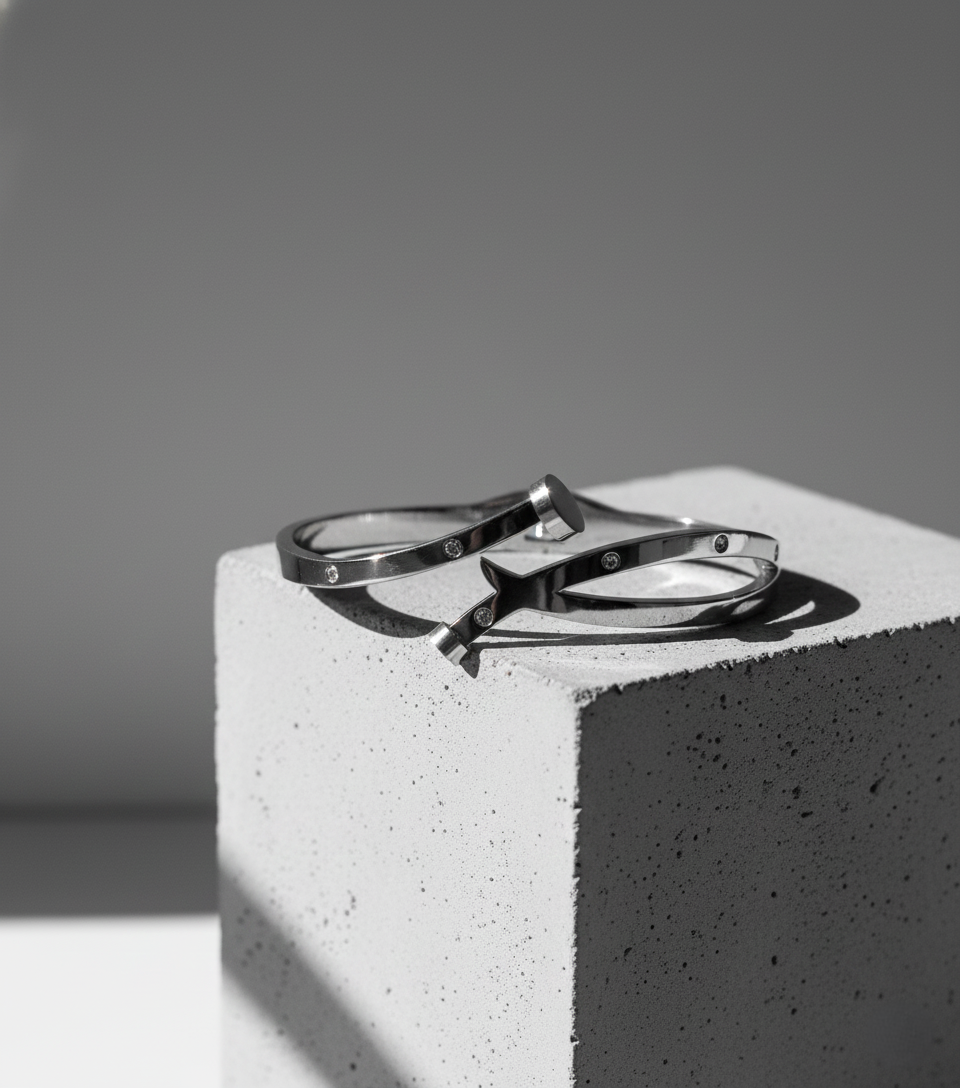 Nisa Premium Silver Polish Unique Design With Diamond Studded Bracelet For Women and Girls