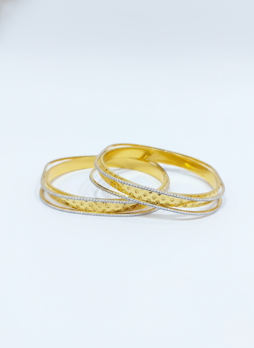 NISA Premium Dual-Tone Interlocking Bangles