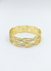 NISA Two-Tone Gold & Silver Designer Bangles