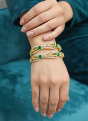NISA Premium Fashion: Green & Sparkling AD Bangles