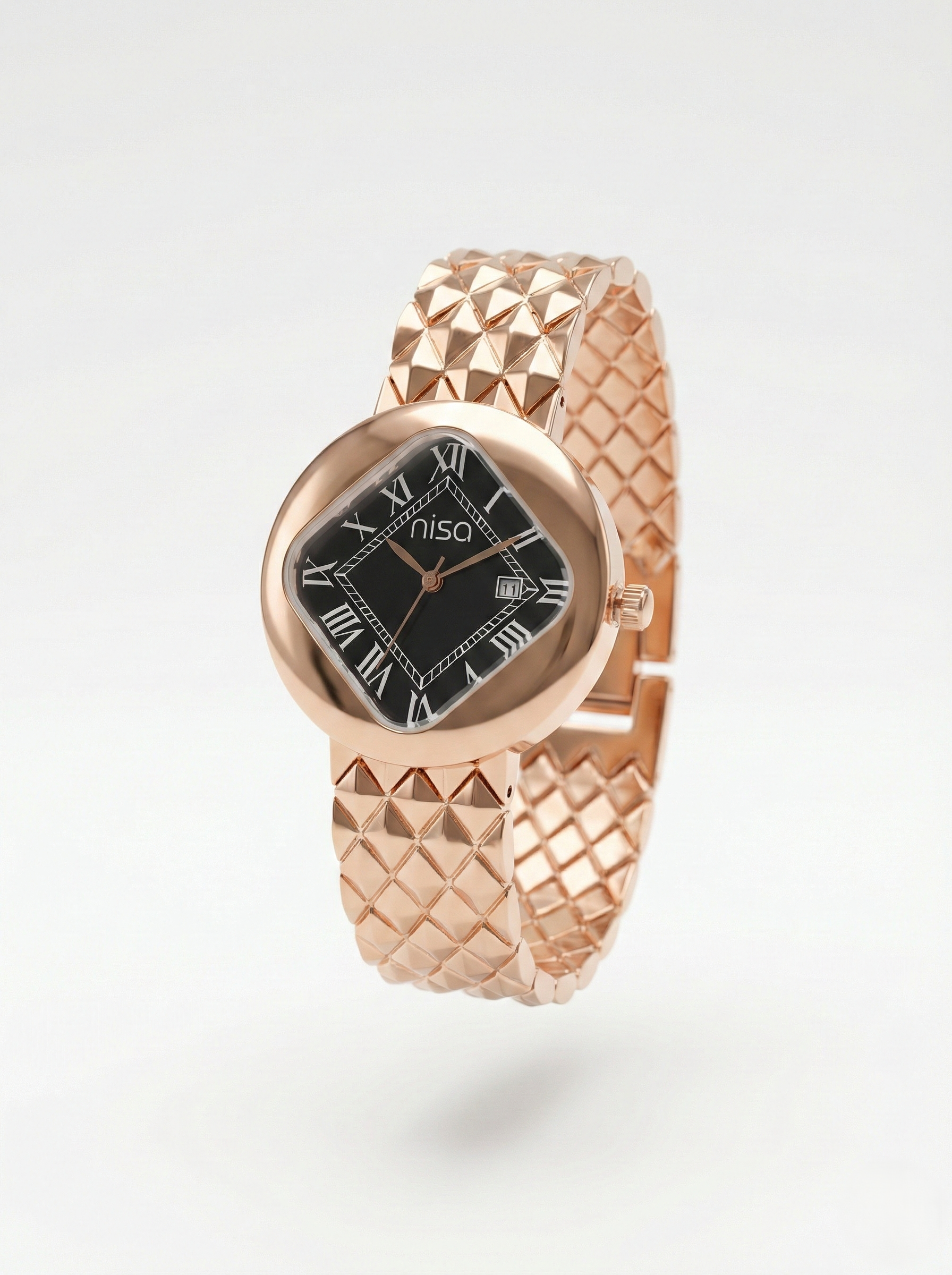 Nisa Classic Elegance Timepiece – The Quilted Rose Gold Collection