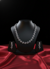 NISA Celestial Onyx/Black-Inspired AD Necklace & Earring Set