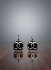 Stainless Steel Silver Tone Interlock Earrings