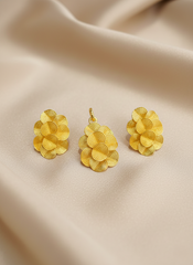 Dubai Style Gold-Tone Pendant and Earring Set