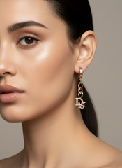 Stainless Steel Rose Gold Hoops-Chain Link