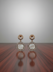 Rose Gold Tone Stainless Steel Halo Earrings