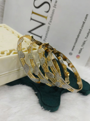 NISA Premium Two-Tone Scalloped (Set of 4) Bangles