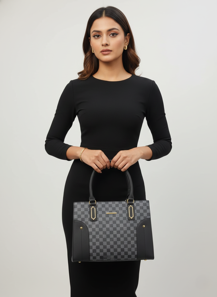 3-Pcs Combo Tote & Satchel Set - Slate & Onyx