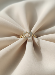The Eternal Bond Interlocking Heart Finger Ring