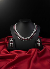 Nisa Ruby & AD Necklace Choker Set